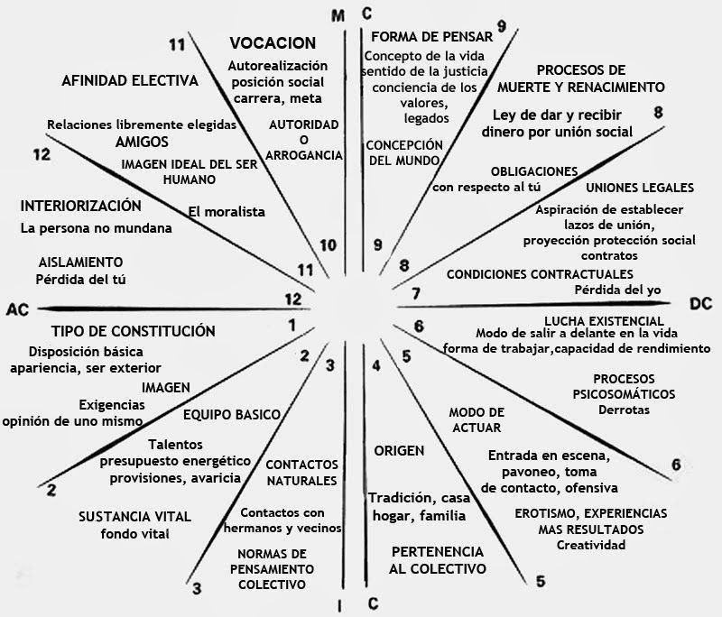 Los pronósticos generales se basan en una carta hipotética con las casa bien delimitadas. 