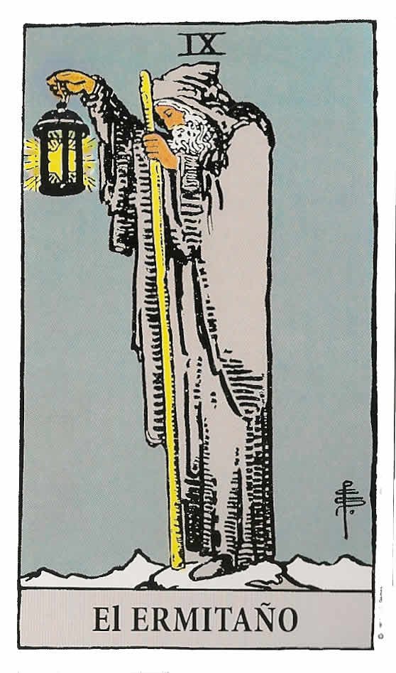 El ermitaño, según el Tarot de Rider Waite