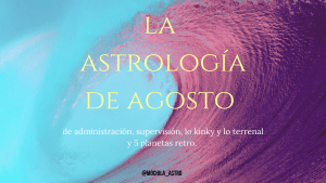 La Astrología de agosto 2023